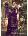 Purple Designer Party Wear Palazzo Pakistani Suit