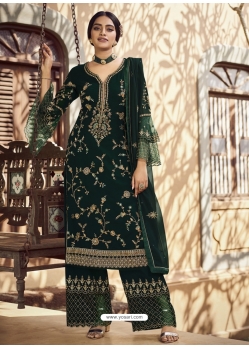 Dark Green Designer Party Wear Palazzo Pakistani Suit