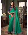 Jade Green Designer Party Wear Fancy Fabric Sari