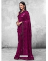 Medium Violet Designer Party Wear Georgette Sari