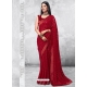 Crimson Designer Party Wear Georgette Sari