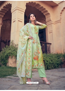 Sea Green Designer Pure Maslin Palazzo Salwar Suit