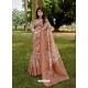 Beige Designer Party Wear Linen Sari