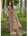 Multi Colour Designer Party Wear Linen Sari