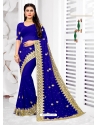 Royal Blue Designer Party Wear Georgette Sari