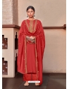 Red Designer Cotton Silk Palazzo Salwar Suit