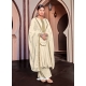 Off White Designer Cotton Silk Palazzo Salwar Suit