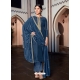 Teal Blue Designer Cotton Silk Palazzo Salwar Suit
