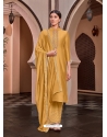 Mustard Designer Cotton Silk Palazzo Salwar Suit