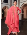 Peach Designer Cotton Silk Palazzo Salwar Suit