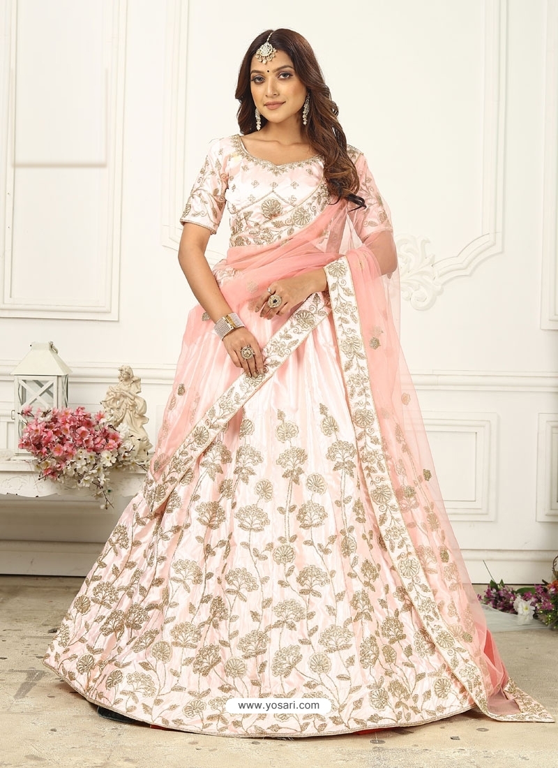 Baby Pink Scintillating Designer Heavy Wedding Lehenga Choli