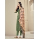 Mehendi Readymade Designer Pure Jam Satin Straight Salwar Suit