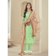 Sea Green Readymade Designer Pure Jam Satin Straight Salwar Suit