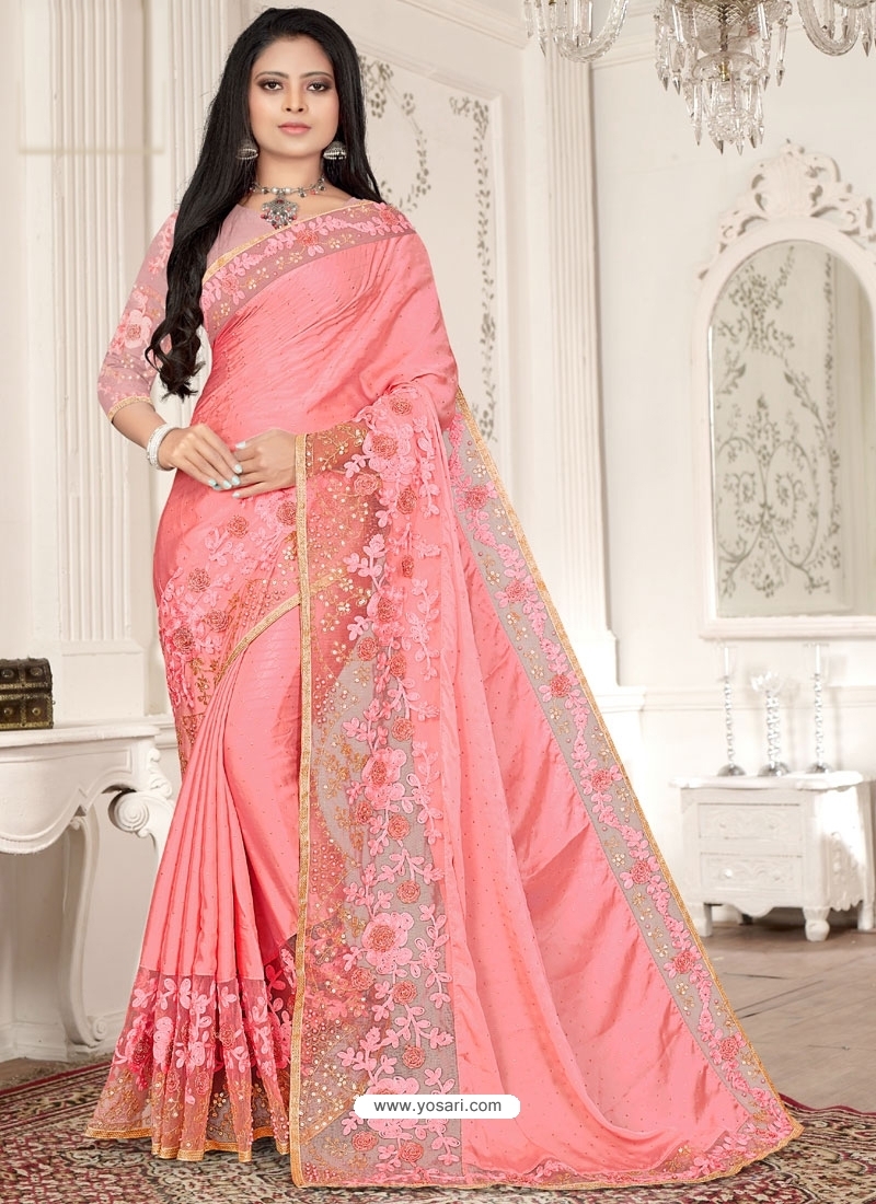 traditional half poly silk saree app -733690882 | Heenastyle