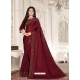 Maroon Designer Party Wear Sari