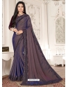 Dark Blue Designer Party Wear Sari