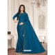 Teal Blue Designer Party Wear Sari