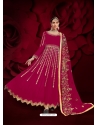 Rose Red Designer Heavy Pure Georgette Anarkali Suit