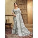 Grey Designer Party Wear Cotton Linen Sari