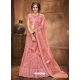 Peach Stylish Designer Wedding Wear Net Lehenga Choli