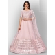 Baby Pink Stylish Designer Wedding Wear Organza Lehenga Choli