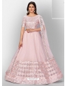 Baby Pink Stylish Designer Wedding Wear Organza Lehenga Choli