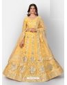 Yellow Stylish Designer Wedding Wear Organza Lehenga Choli