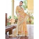 Cream Designer Party Wear Soft Linen Sari