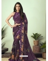 Purple Latest Designer Casual Sari