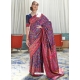 Dark Blue Designer Party Wear Handloom Weaving Sari