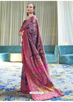 Multi Colour Designer Party Wear Handloom Weaving Sari