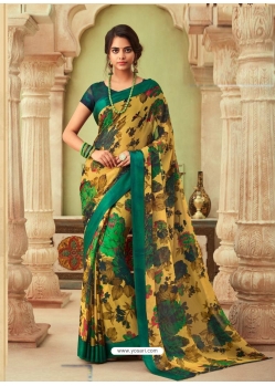 Yellow Latest Designer Casual Sari