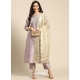 Mauve Designer Readymade Kurti Palazzo With Dupatta