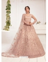 Dusty Pink Stylish Designer Wedding Wear Net Lehenga Choli
