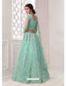 Sky Blue Stylish Designer Wedding Wear Net Lehenga Choli