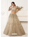 Light Beige Stylish Designer Wedding Wear Net Lehenga Choli