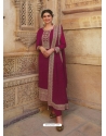 Rose Red Designer Faux Georgette Straight Salwar Suit