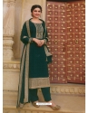 Dark Green Designer Faux Georgette Straight Salwar Suit