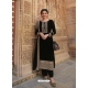 Black Designer Faux Georgette Straight Salwar Suit