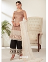 Light Beige Designer Party Wear Butterfly Net Pakistani Suit