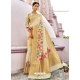 Off White Designer Party Wear Silk Sari