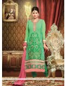 Eyeful Green Embroidery Churidar Salwar Kameez