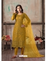 Marigold Designer Net Straight Salwar Suit