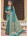 Blue Designer Party Wear Silk Sari