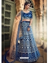 Dark Blue Stylish Designer Wedding Wear Lehenga Choli