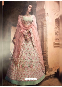 Pista Green Stylish Designer Wedding Wear Lehenga Choli