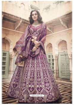 Purple Stylish Designer Wedding Wear Lehenga Choli