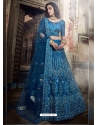 Teal Blue Stylish Designer Wedding Wear Lehenga Choli