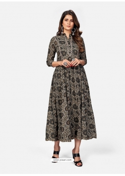 Black Readymade Designer Party Wear Kurti