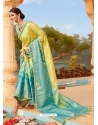 Lemon Designer Party Wear Silk Sari